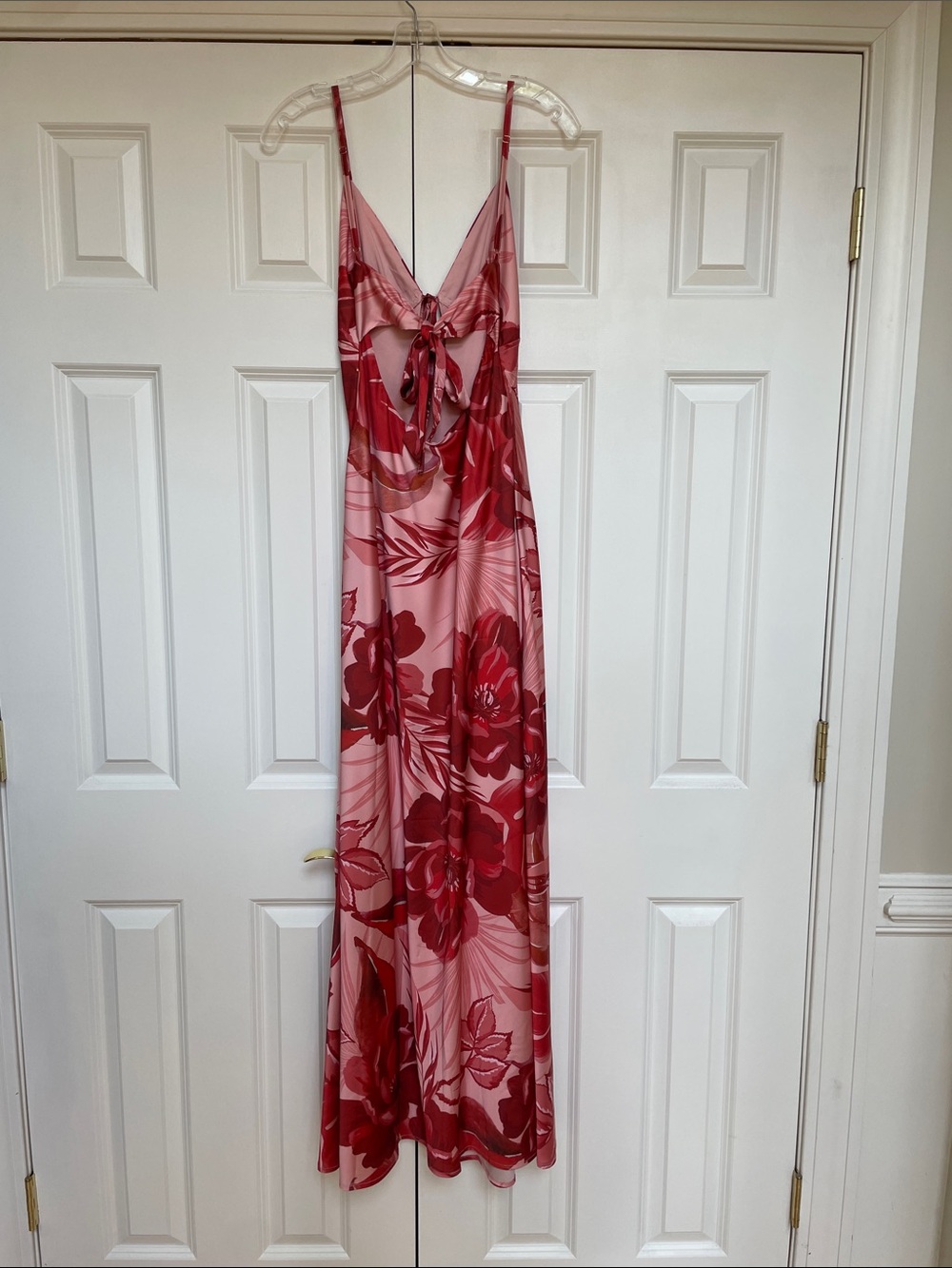 Peppermayo Pink & Red Floral Satin Maxi Dress - Picture 2 of 6